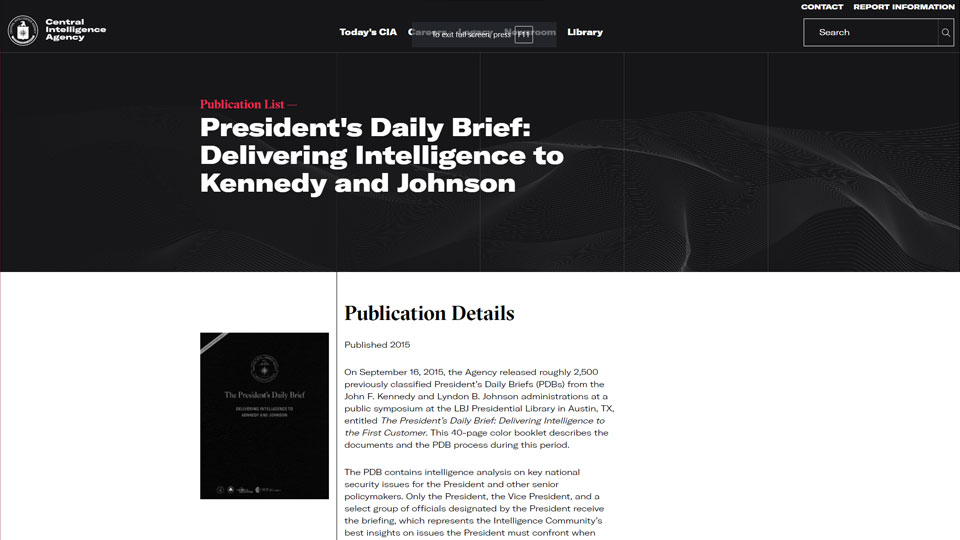 President's Daily Brief: Kennedy and Johnson